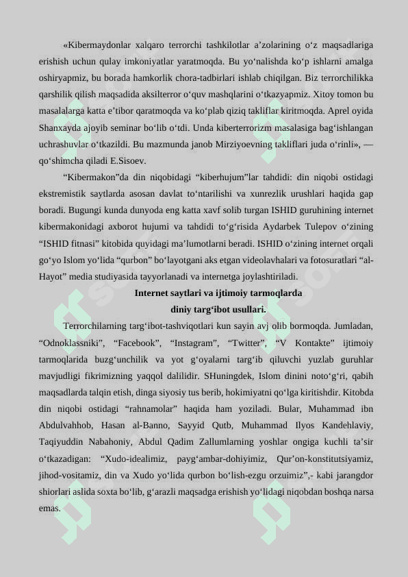 Kiber makon, kiber terrorizm, kiber zoʻravonlik tushunchalarining mohiyati - Кибер макон, кибер терроризм, кибер зўравонлик тушунчаларининг моҳияти 6