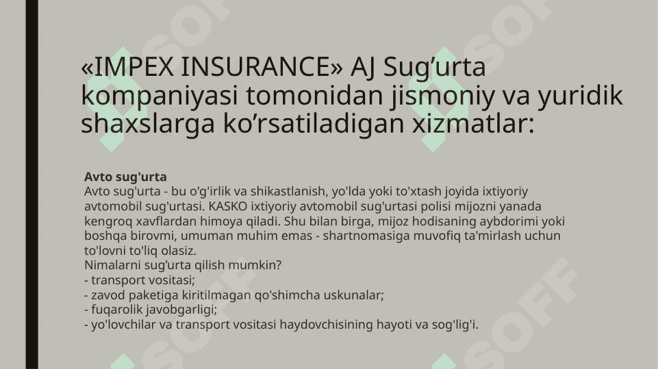 «IMPEX INSURANCE» AJ Sug’urta kompaniyasi 4