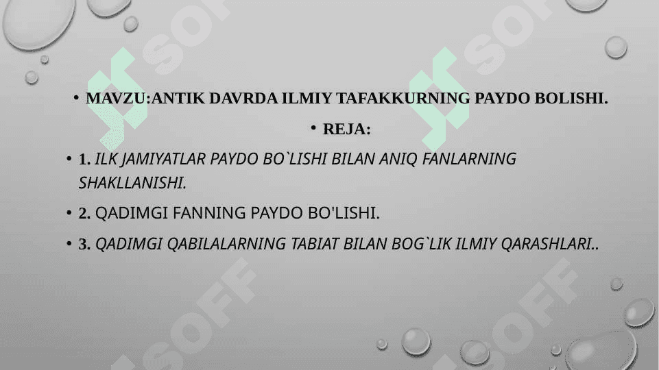 Antik davrda ilmiy tafakkurning paydo bolishi 2