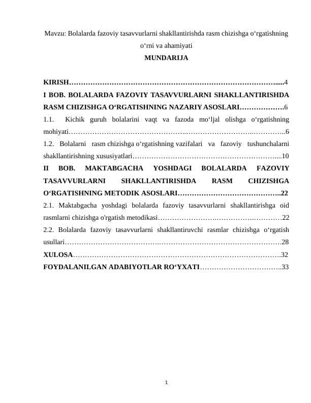 Bolalarda fazoviy tasavvurlarni shakllantirishda rasm chizishga o‘rgatishning  o‘rni va ahamiyati 1