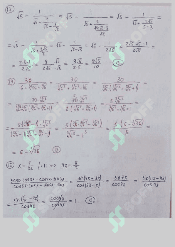 Matematikadan takrorlash testi yechimlari 4