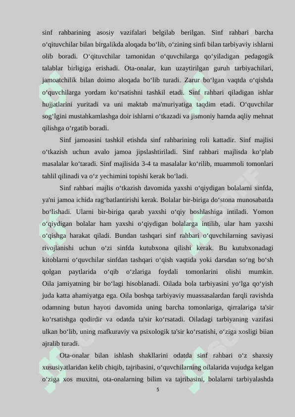 SINF RAHBARINING O’QUVCHILARGA BO’LGAN MUNOSABATIDA PEDAGOGIIK MAHORATNING AHAMIYATI 5