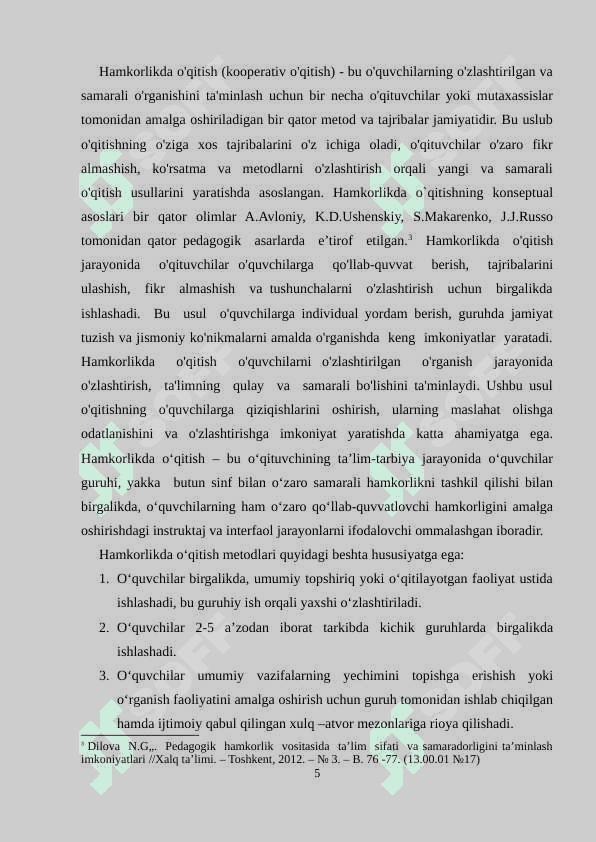 O'qitishda pedagogik hamkorlik 5