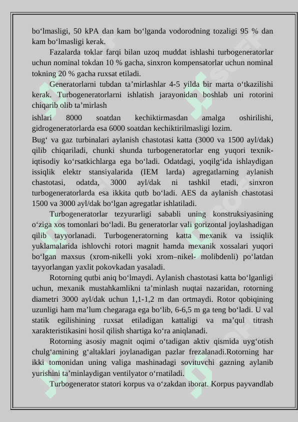 Turbogeneratorlar va gidrogeneratorlar sovutish tizimi. 3