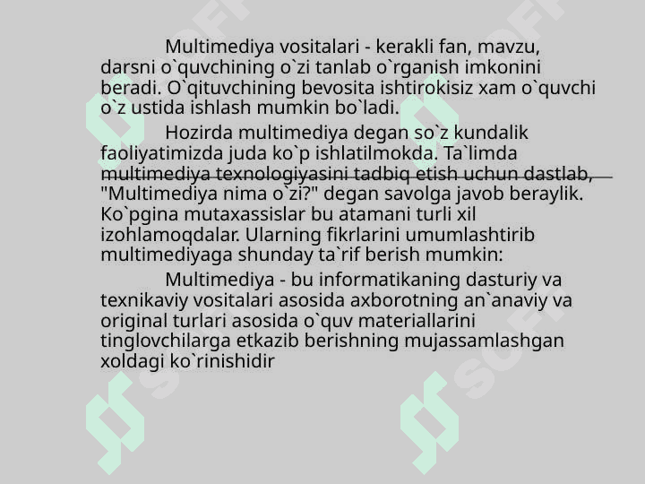 WINDOWS MUHITIDA MULTIMEDIYA IMKONIYATLARI 4