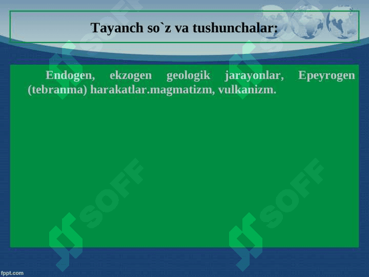 Endogen geologik jarayonlar 2