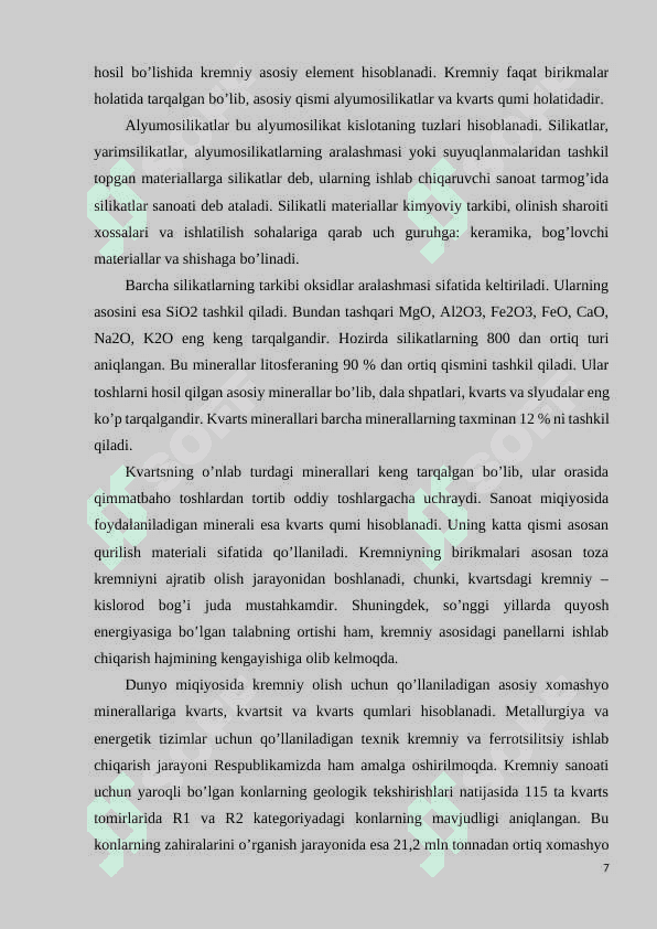 MODIFIKATSIYALANGAN SILIKAGEL ASOSIDA YANGI SORBENTLAR OLISHVA ULARNI TADQIQ QILISH 7