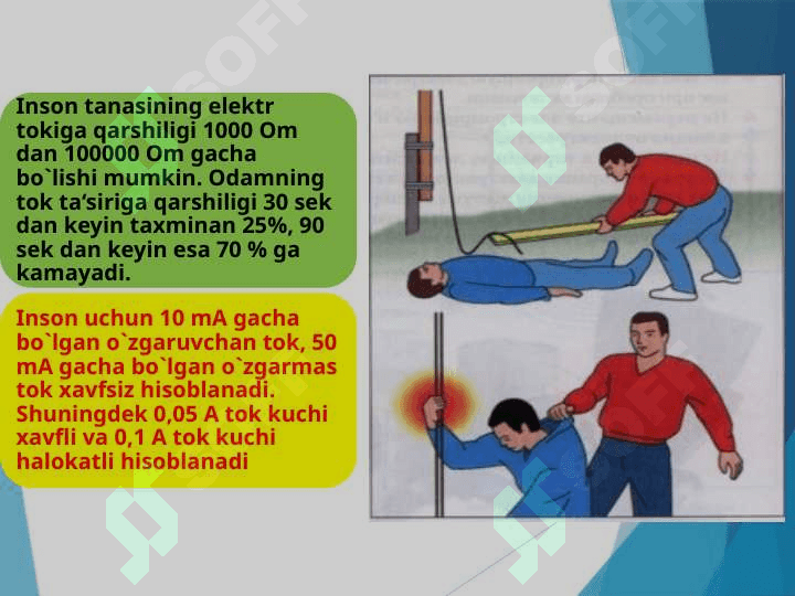 Inson tanasining elektr tokiga qarshiligi 5