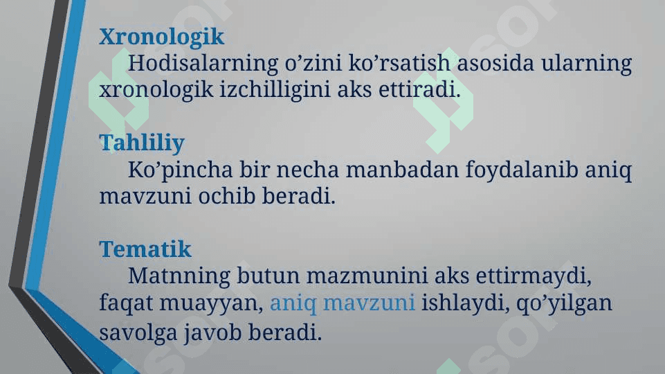 Konspekt. Konspekt turlari 6