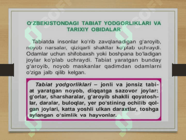 O'zbekistonning tabiat yodgorliklari va tarixiy obidalari 2
