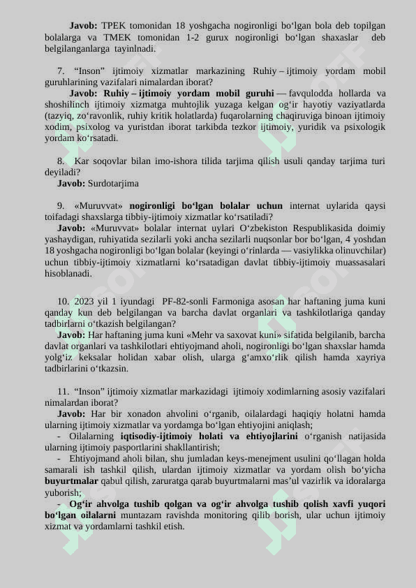 Argos savollar javob javobi 2