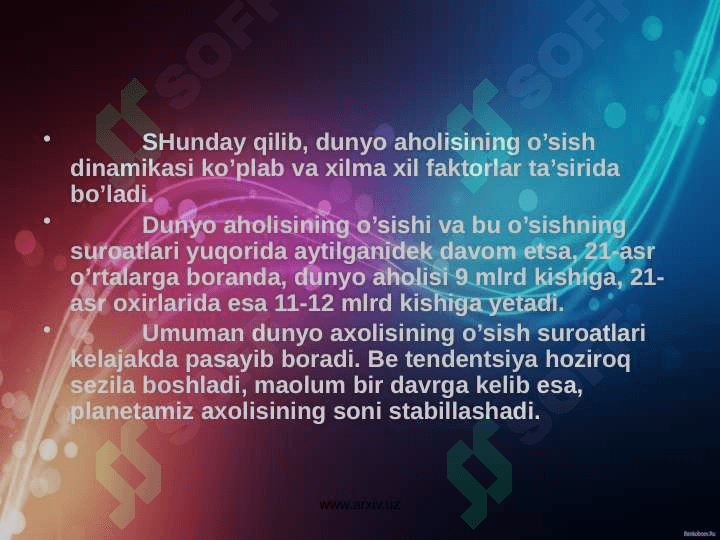 DEMOGRAFIYA VA EKOLOGIYA 6