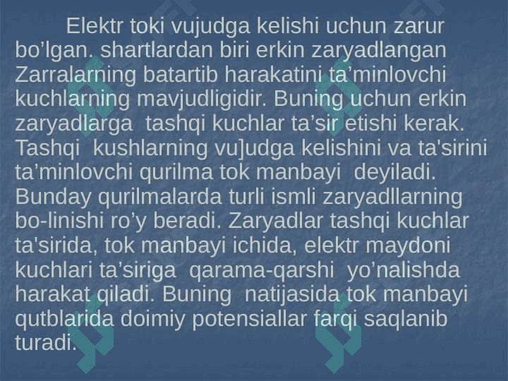 tashqi kuchlar. elektr yurituvchi kuch va kuchlanish 3