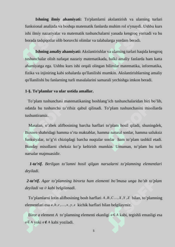 To'plamlarni akslantirish va uning turlari (6) 5