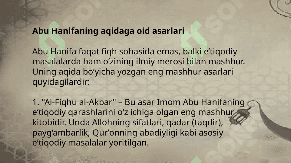 Islom dini aqidalari 3
