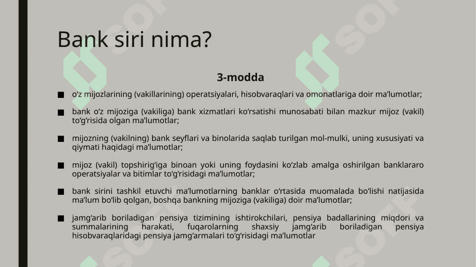 BANK SIRI TO‘G‘RISIDA 2
