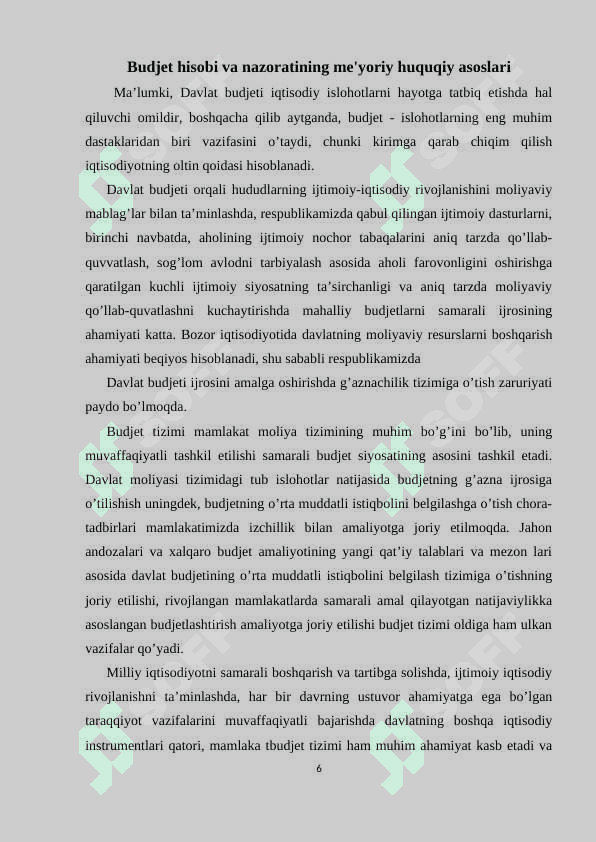 Budjet tashkilotlar uchun amaliyot hisoboti 6
