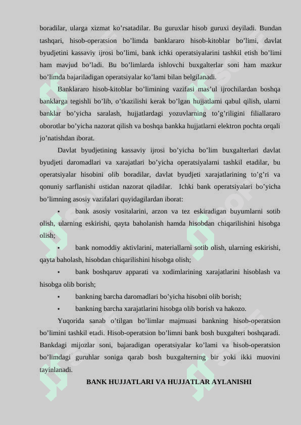 bank uchun amaliyot hisoboti 5