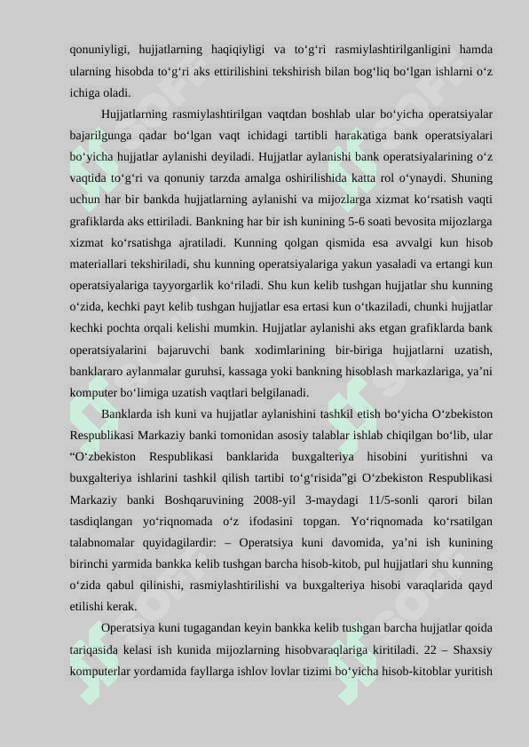 bank uchun amaliyot hisoboti 8
