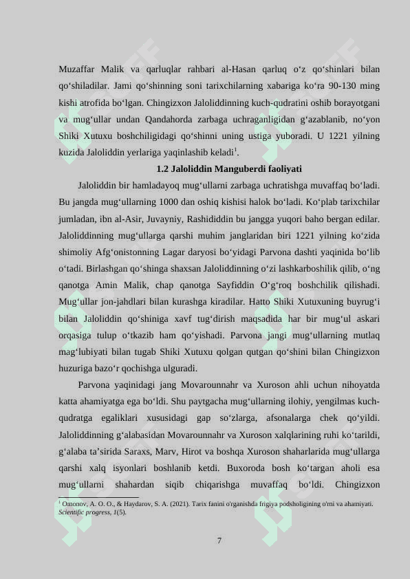 JALOLIDDIN MANGUBERDINING SIYOSAT MAYDONI 7