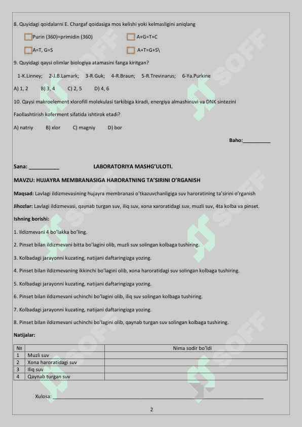 10-sinf Biologiya amaliy ish daftari 3