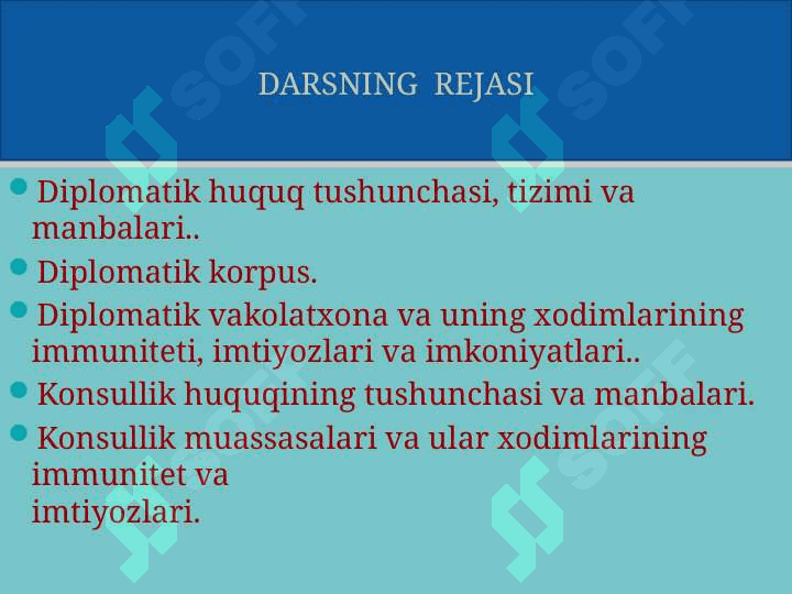 XALQARO HUQUQ. Diplomatiya va konsullik  huquqi 2