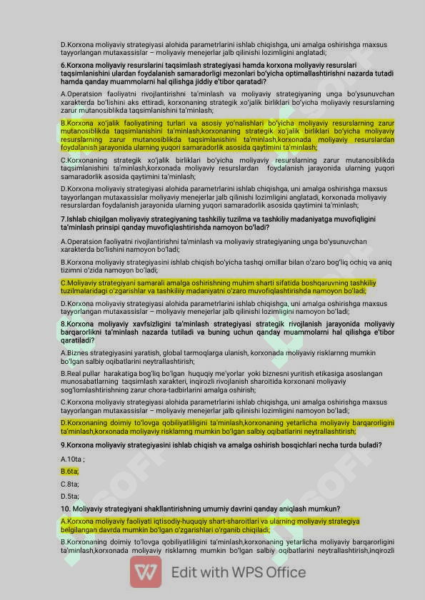 Moliyaviy menejment yakuniy savollar 4