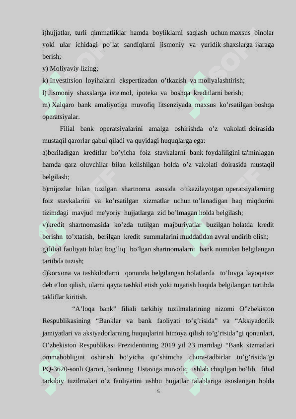 A'loqa bank amaliyot hisoboti 5