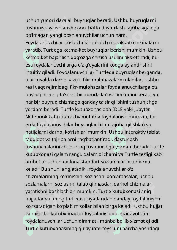 TURTLE KUTUBXONАSI VА UNING IMKONIYАTLАRI 5