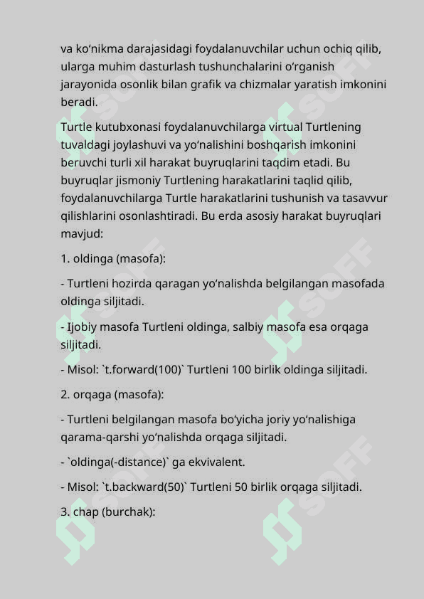 TURTLE KUTUBXONАSI VА UNING IMKONIYАTLАRI 6