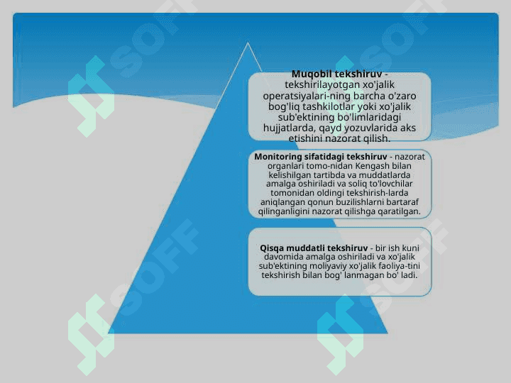 SOLIQ TEKSHIRUVLARINING TURLARI,ULARNI TASHKIL ETISH  VA O’TKAZISH TARTIBI 3