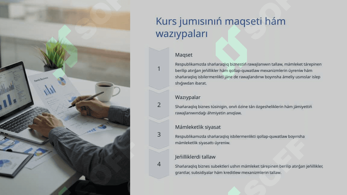 Respublikamızda shańaraq biznesin rawajlandırıwdıń mámleket tárepinen qollap quwatlanıwı 4