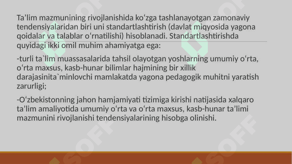 TA’LIM MAZMUNIni belgilash 2