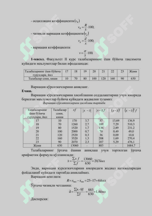 ВАРИАЦИЯ КЎРСАТКИЧЛАРИ 2