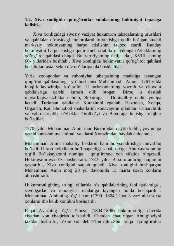 Muhammad Rahimxon II hukumronligi davrida Xiva xonligida iqtisodi jarayonlar 7