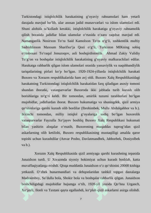 BUXORODA ISTIQLOLCHILIK HARAKATI VA UNING NATIJASI 7