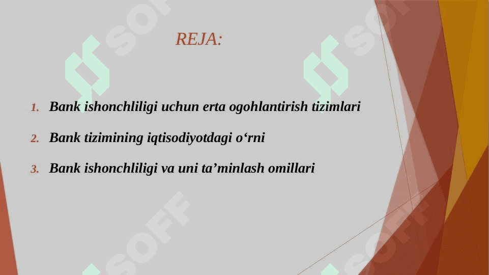 BANK ISHONCHLILIGI UCHUN ERTA OGOXLANTRISH TIZIMLARI. 2