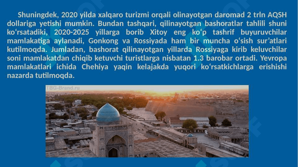 Oʻzbekistonda Turizmning rivojlanishi 3