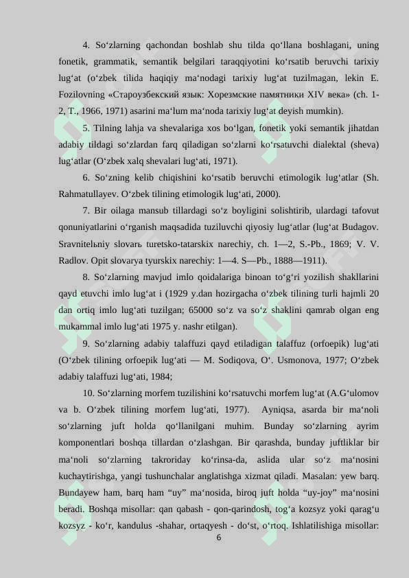 OʻZBEK LUGʻATCHILIK TARIXIDAN TALQIN VA MUNOSABAT 6
