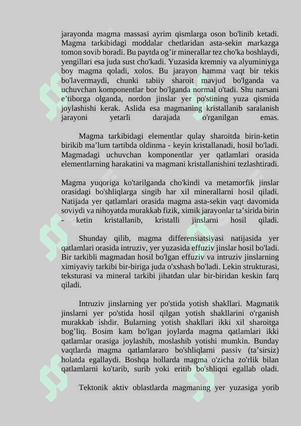 Magmatik tog’ jinslari. 4