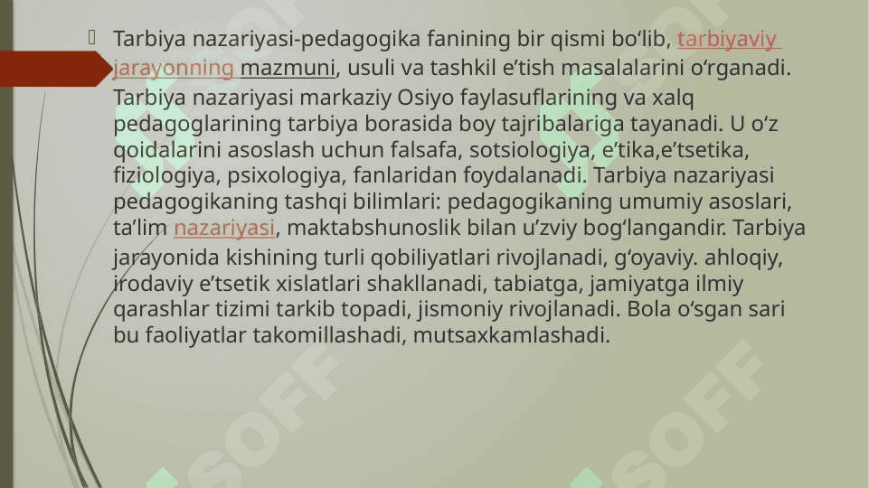 TARBIYA NAZARIYASI. 4