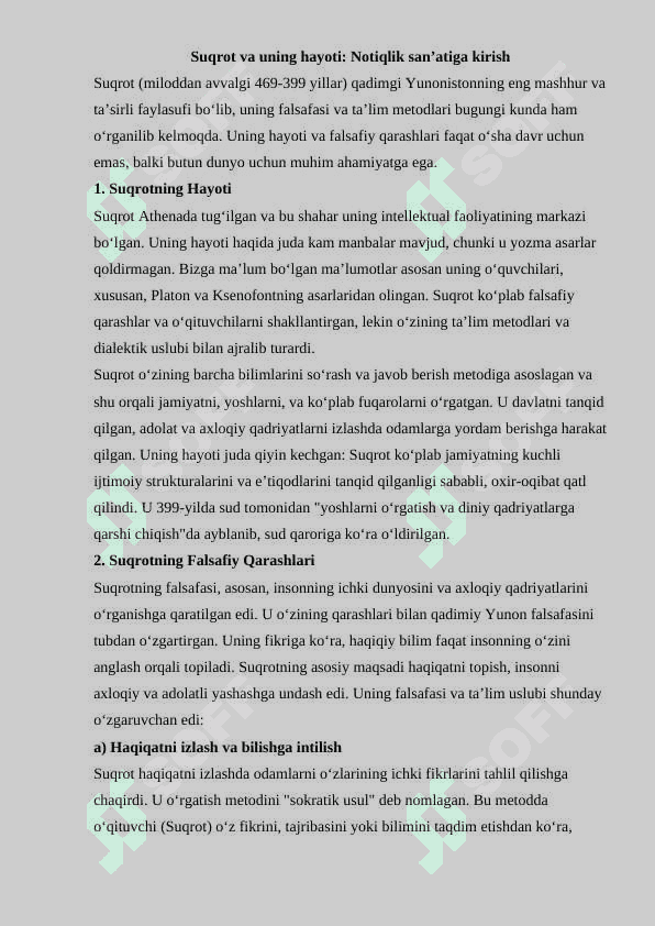 Suqrotning notiqlik san'ati haqidagi qarashlari 2