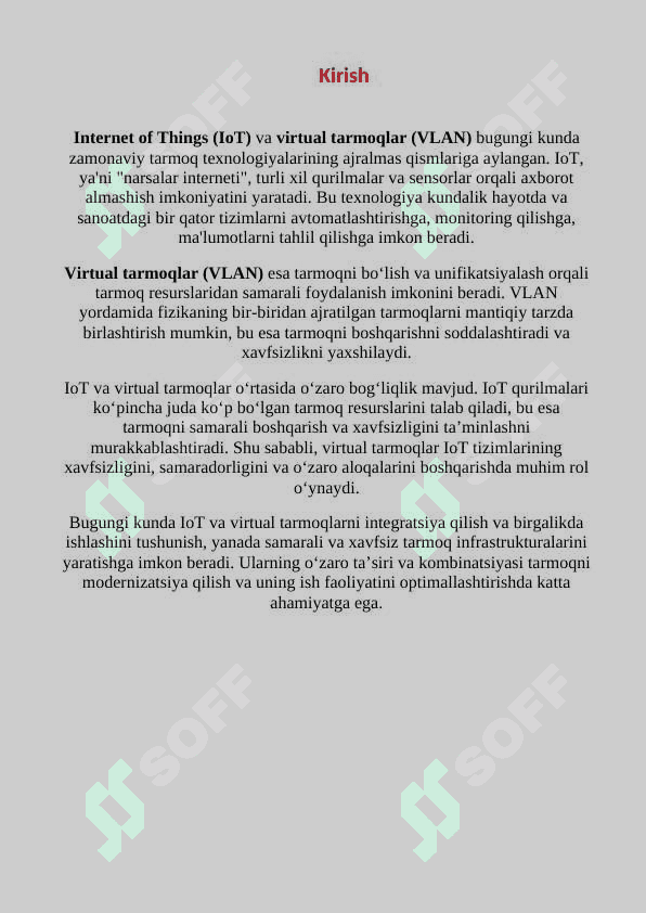 Mavzu: . IoT (Internet of Things) va virtual tarmoqlar 3