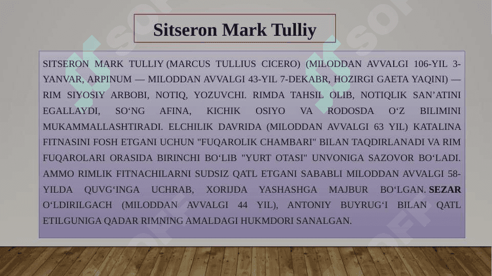 Rim ritorik prozasi. Sitseron ijodi 3