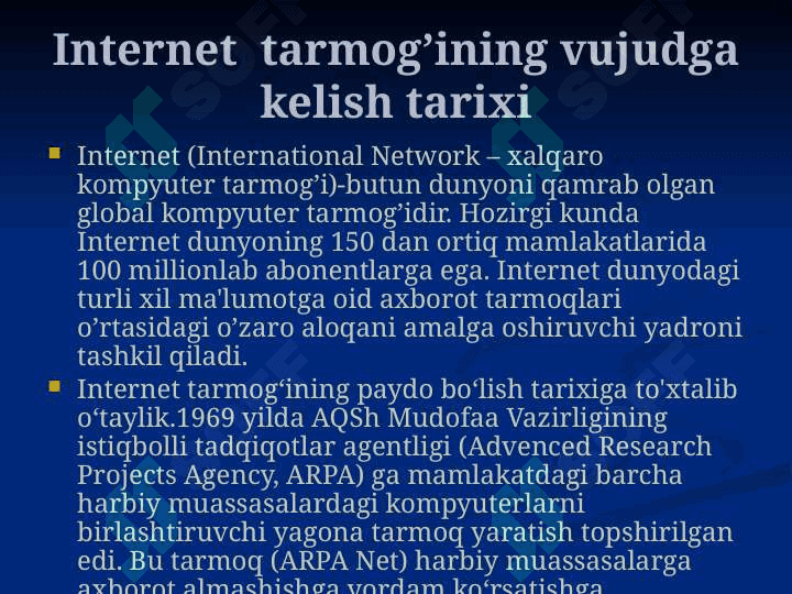 Butun dunyo tarmog`i va  internet 3