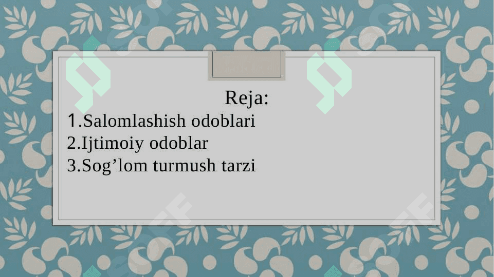 Islomda ahloqiy qadriyatlar va sog’lom turmish tarzi 2