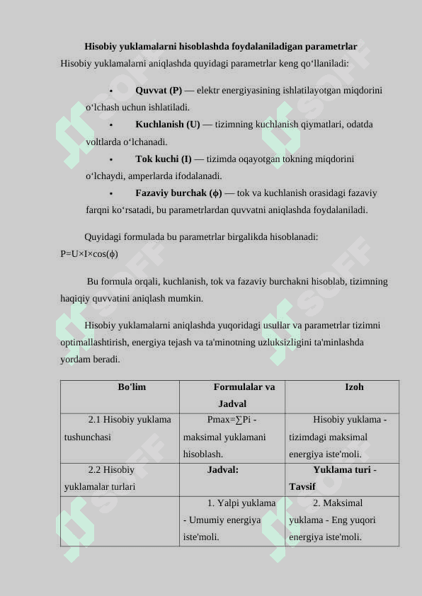 Hisobiy yuklamalarni aniqlash va transformator punkti (tp) quvvatini tanlash.docx 7