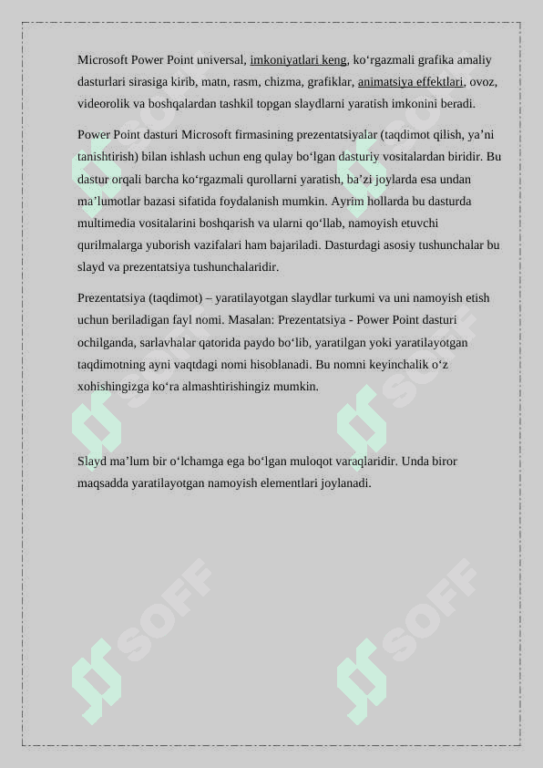 Taqdimotlarni Power Point dasturi yordamida tayyorlash texnologiyasi 4