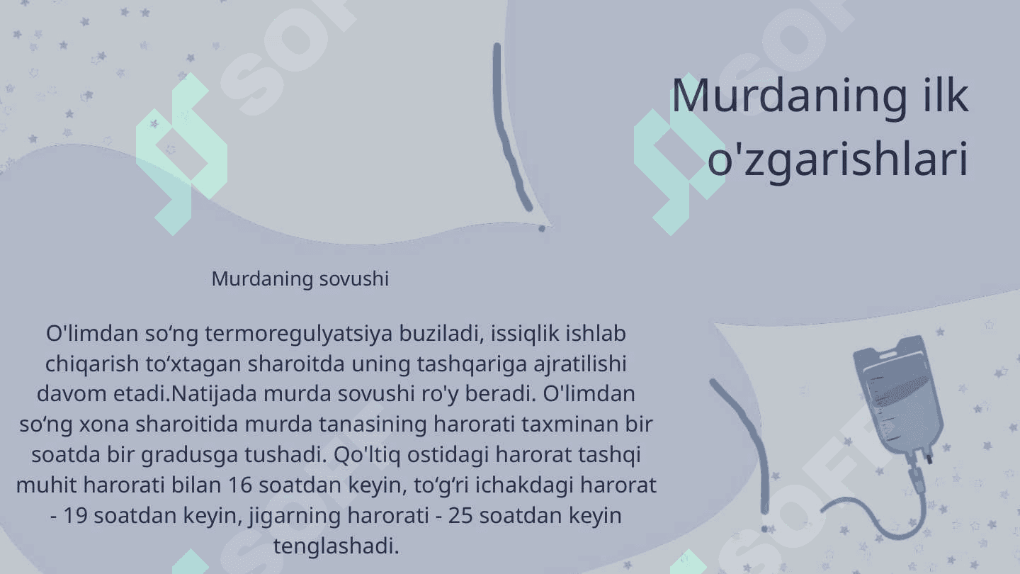 Murdaning sud-tibbiy ekspertizasi. Murdaning ilk va kech o'zgarishlari 8