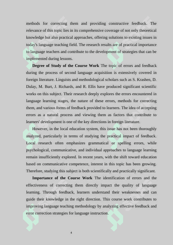 Error correction and feedback in second language acquisition 4